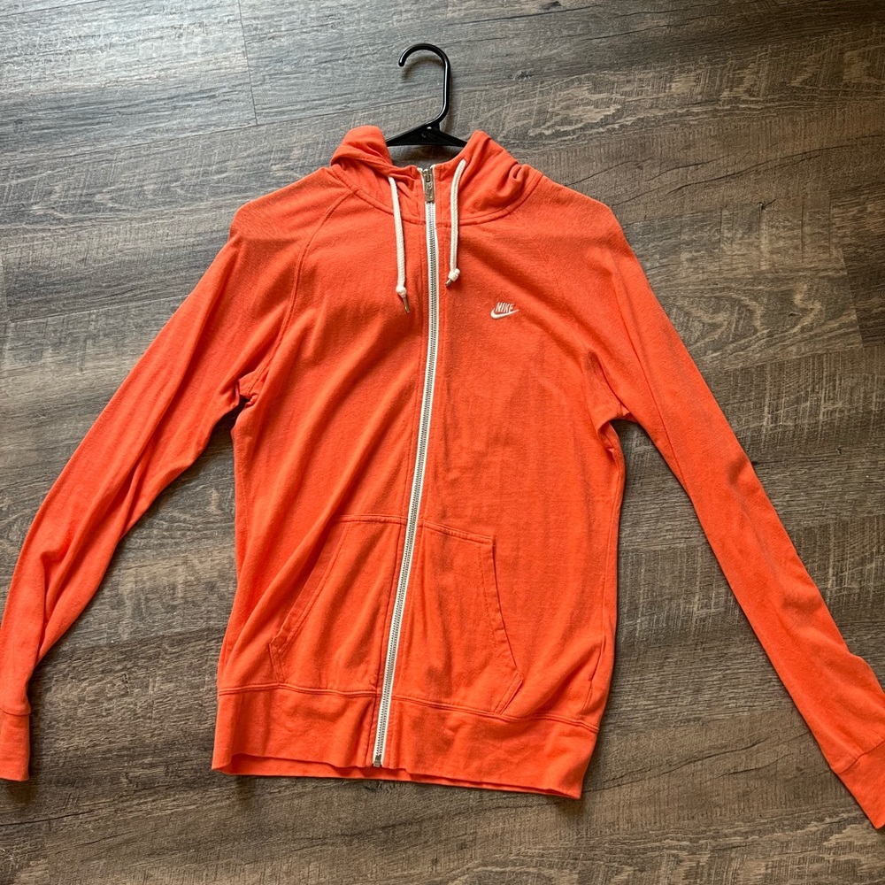 Nike Women’s Orange Zip-Up Hoodie Size L